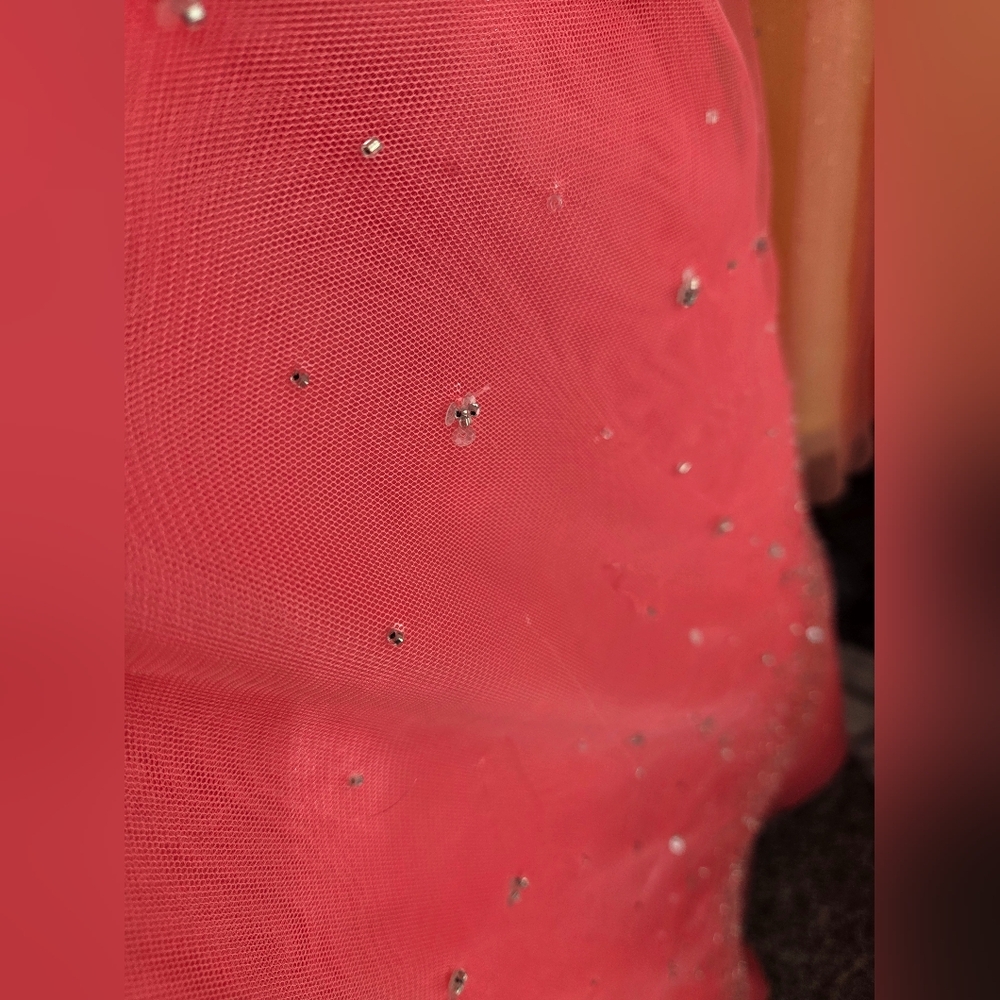 Morilee Pink/Coral Beaded Sequin Dress Size 2? - Picture 4 of 7